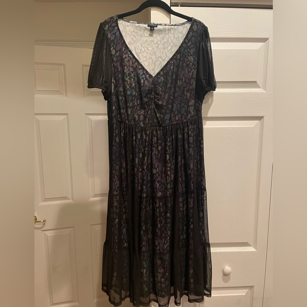 Torrid Mesh Overlay Midi Dress, Size 1